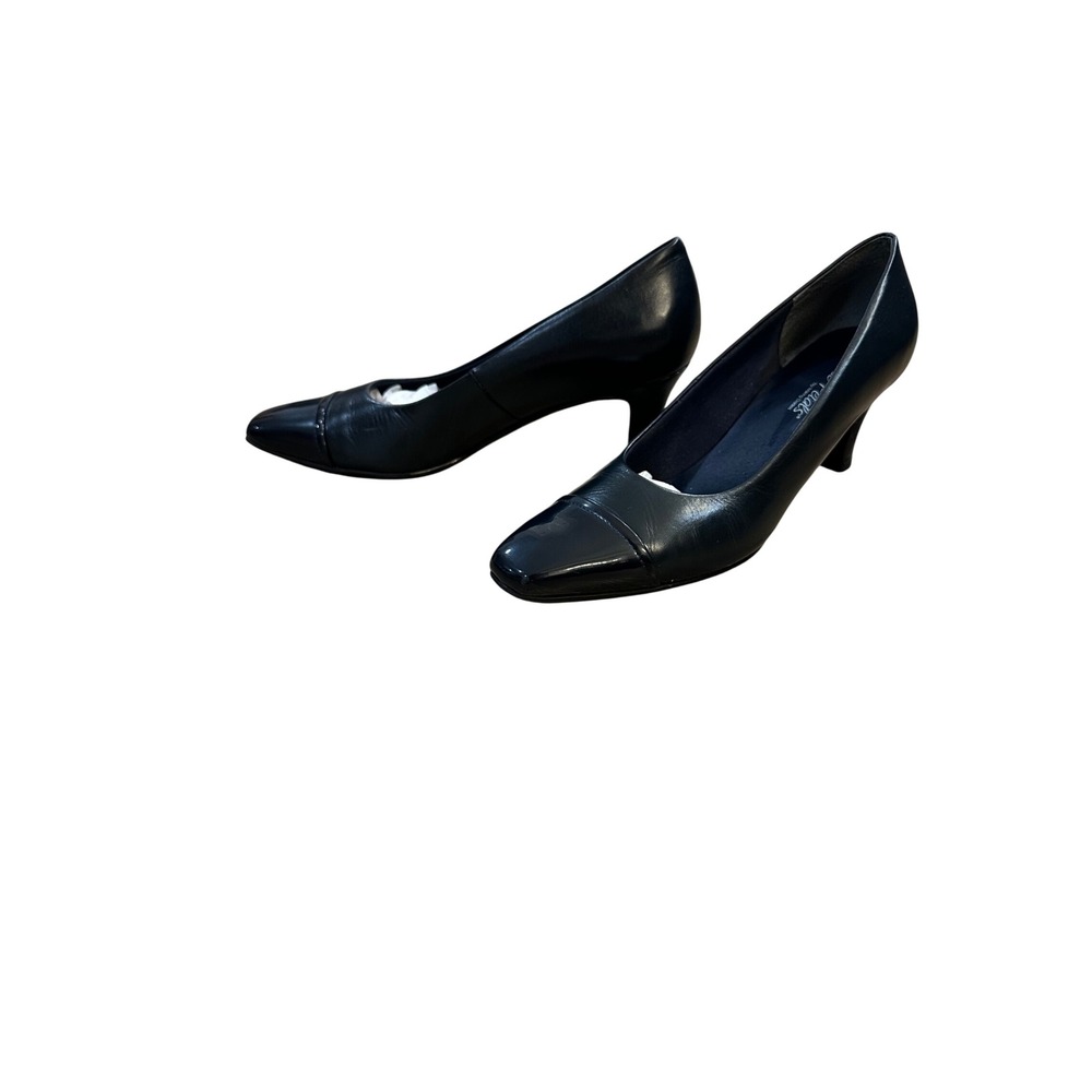 Rose Petals by Walking Cradles Navy Leather‎ Cap Toe Heels Women Size 10 Narrow - Picture 7 of 14